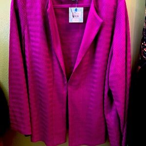 Ming Wang Knits 3X Magenta jacket NWT